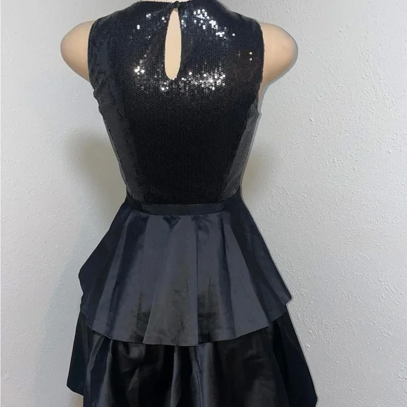 Armani Exchange Black Halter Tiered Cocktail Dress - Picture 2 of 3